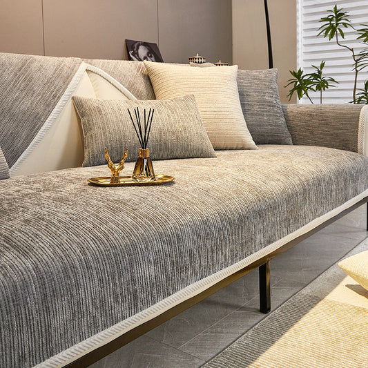 Chenille couch cover-grey