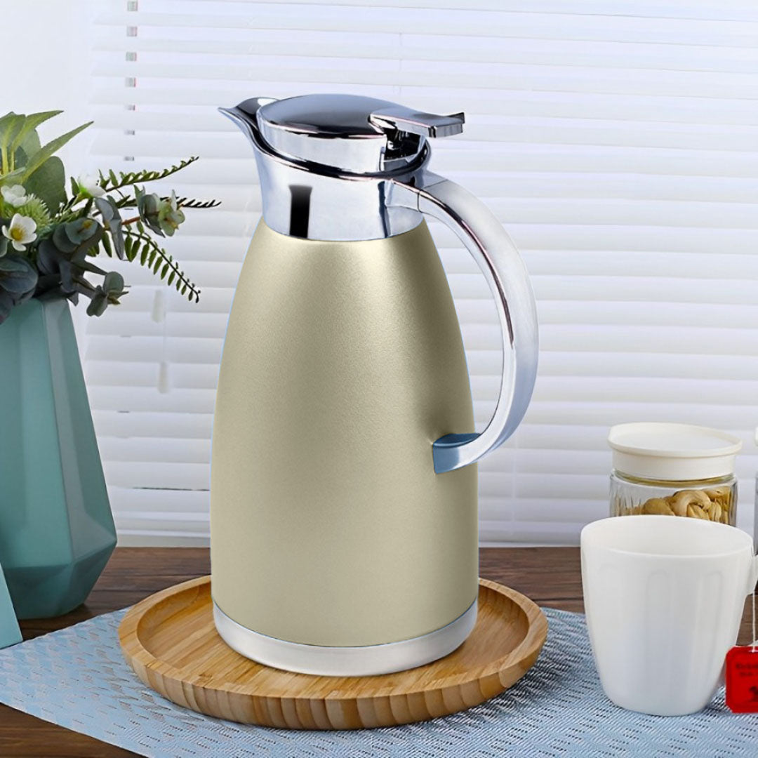 Soga Premium 2.3L Gold Color 3-Layer Vacuum Insulated Stainless Steel Flask Ideal for Home and office