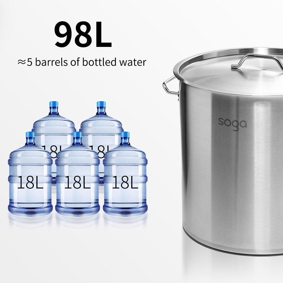 98L Top Grade 18/10 Stainless Steel Stockpot