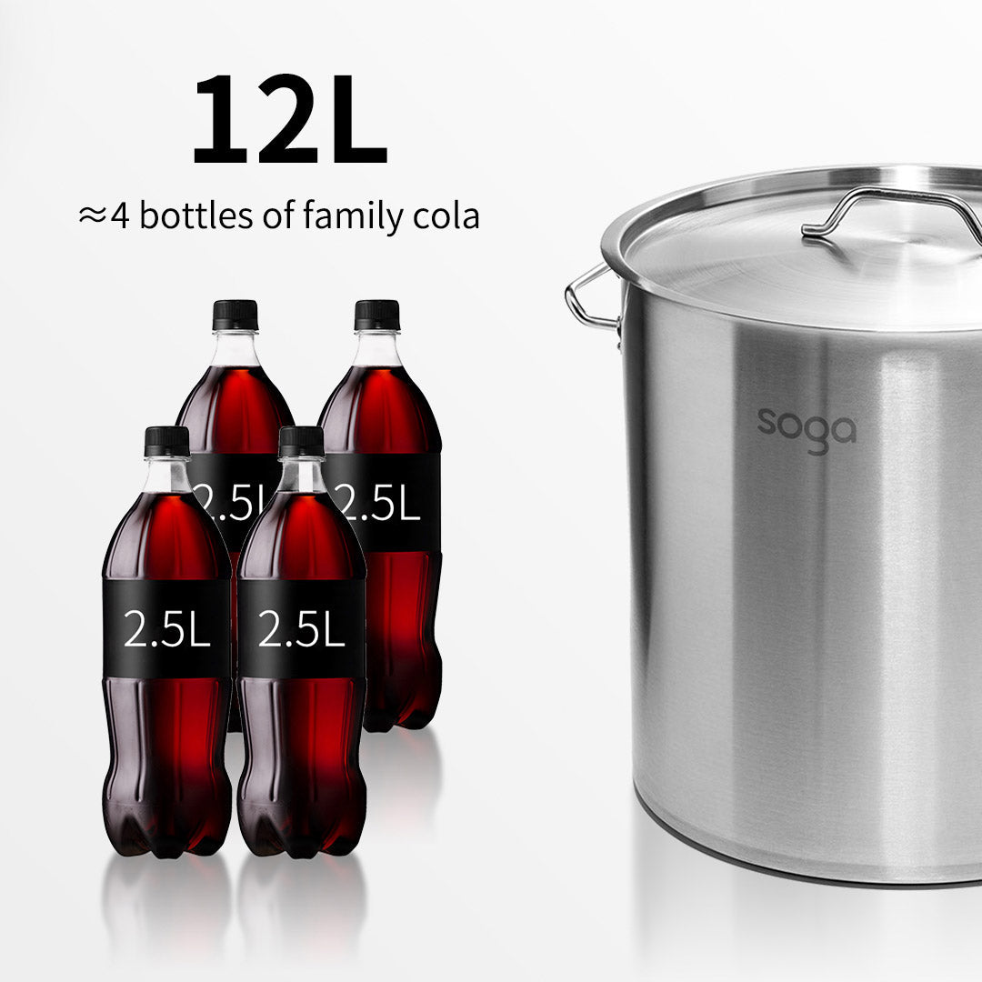 12L Top Grade 18/10 Stainless Steel Stockpot