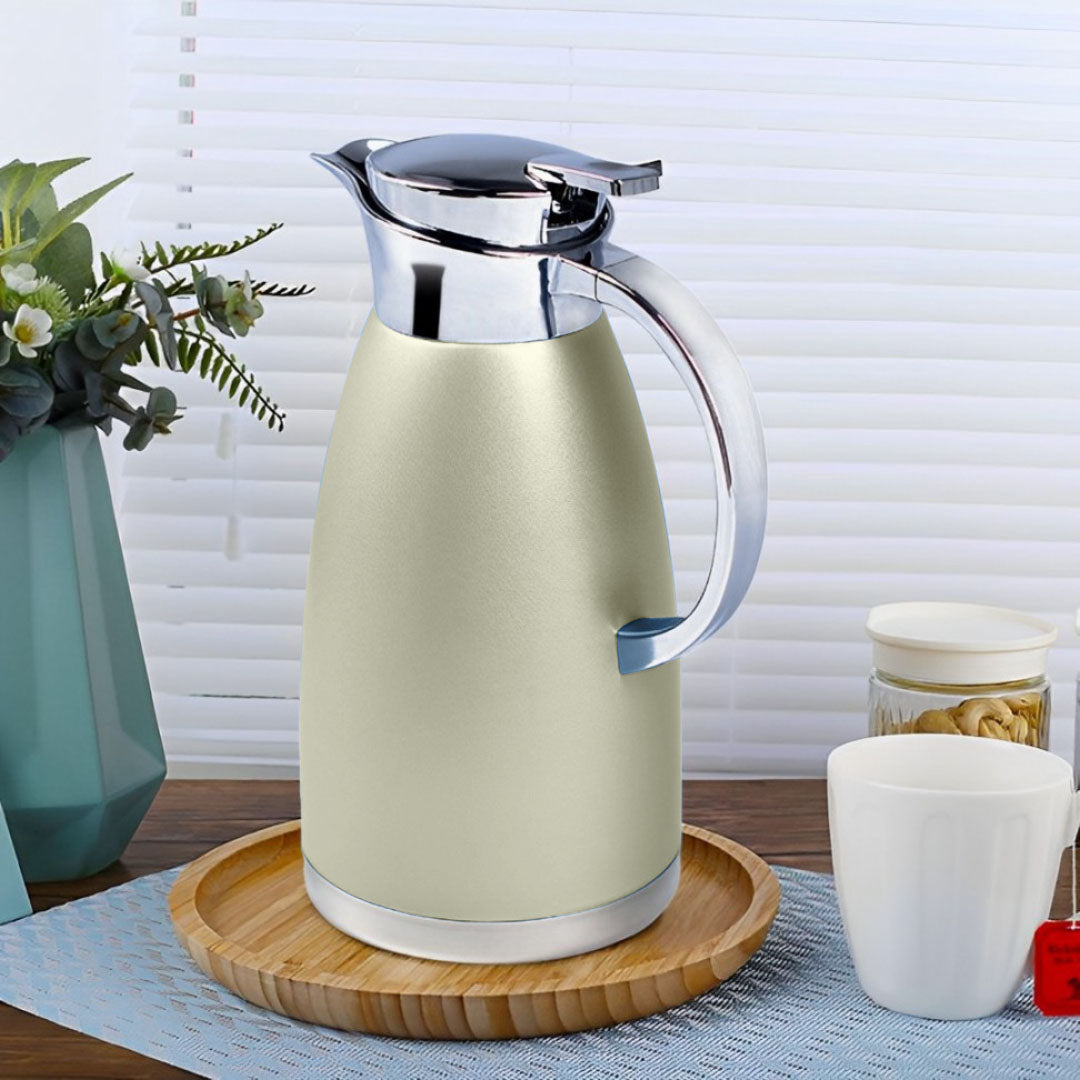 Soga Premium 1.8L GoldColor 3-Layer Vacuum Insulated Stainless Steel Flask Ideal for Home and Office