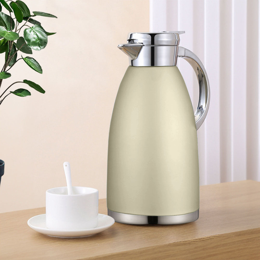 Soga Premium 2.3L Gold Color 3-Layer Vacuum Insulated Stainless Steel Flask Ideal for Home and office