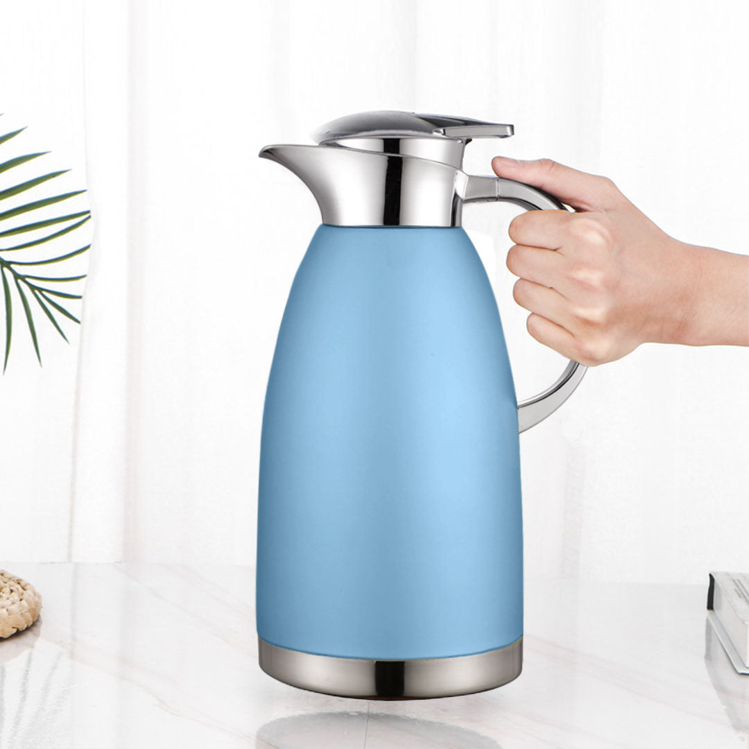 Soga Premium 1.8L Blue Color 3-Layer Vacuum Insulated Stainless Steel Flask Ideal for Home and Office