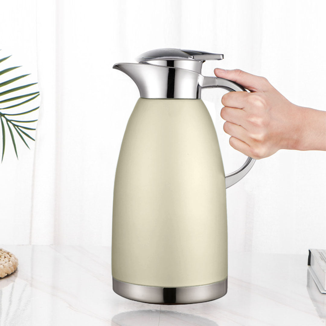 Soga Premium 2.3L Gold Color 3-Layer Vacuum Insulated Stainless Steel Flask Ideal for Home and office
