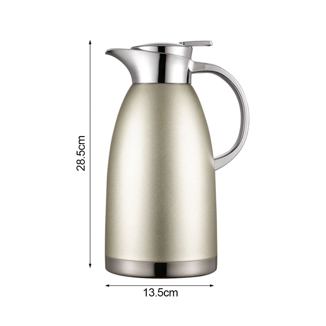 Soga Premium 2.3L Gold Color 3-Layer Vacuum Insulated Stainless Steel Flask Ideal for Home and office