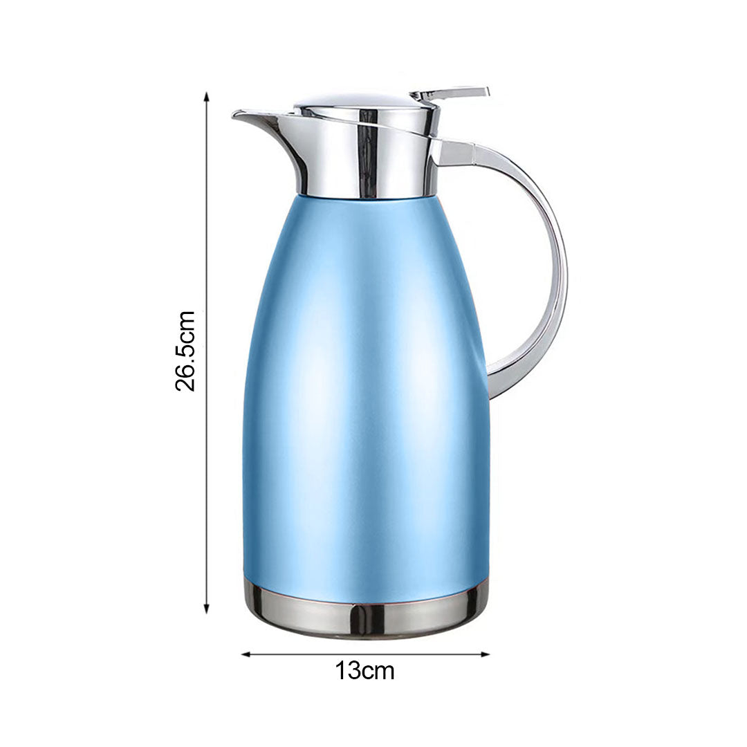 Soga Premium 1.8L Blue Color 3-Layer Vacuum Insulated Stainless Steel Flask Ideal for Home and Office