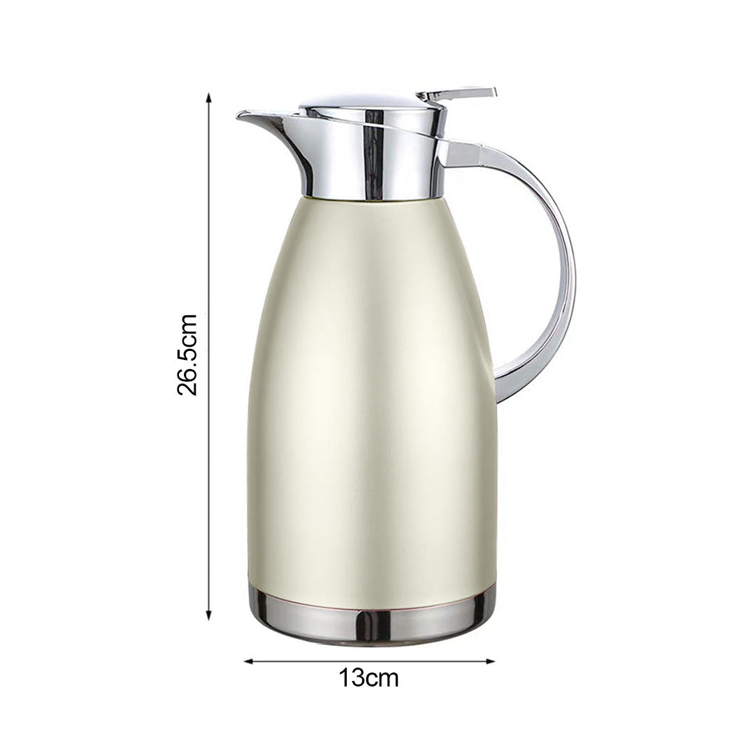 Soga Premium 1.8L GoldColor 3-Layer Vacuum Insulated Stainless Steel Flask Ideal for Home and Office