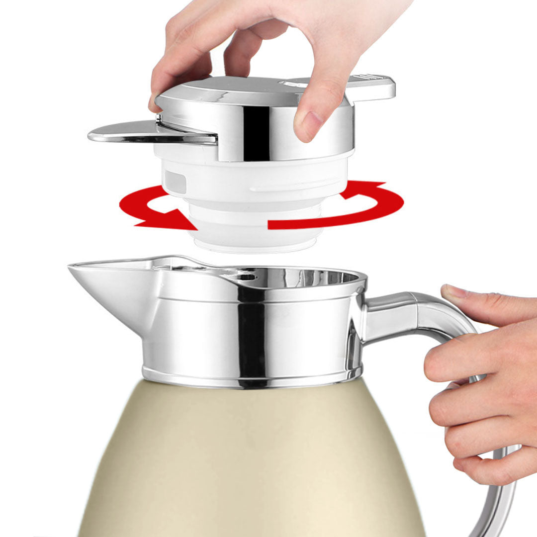 Soga Premium 2.3L Gold Color 3-Layer Vacuum Insulated Stainless Steel Flask Ideal for Home and office