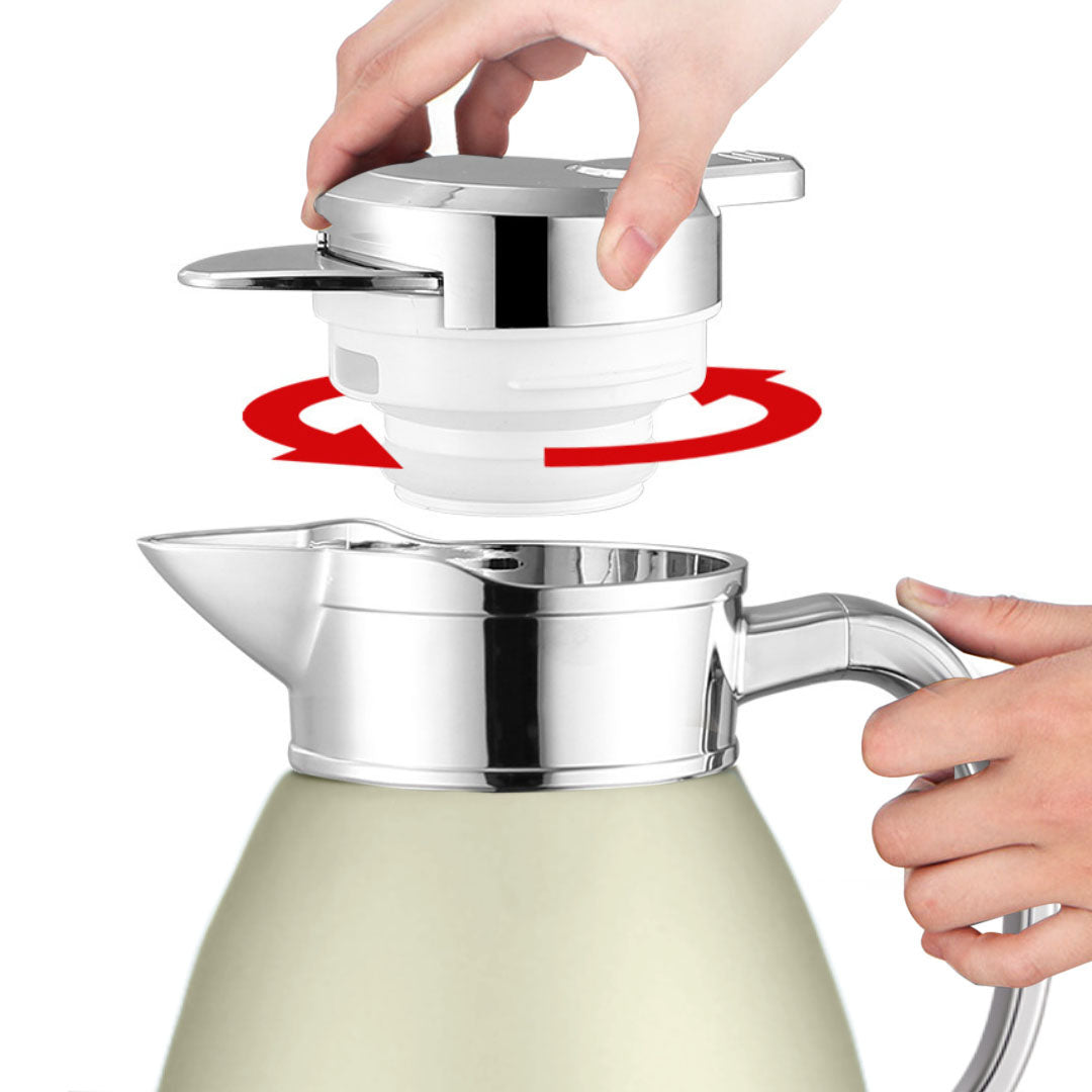 Soga Premium 1.8L GoldColor 3-Layer Vacuum Insulated Stainless Steel Flask Ideal for Home and Office