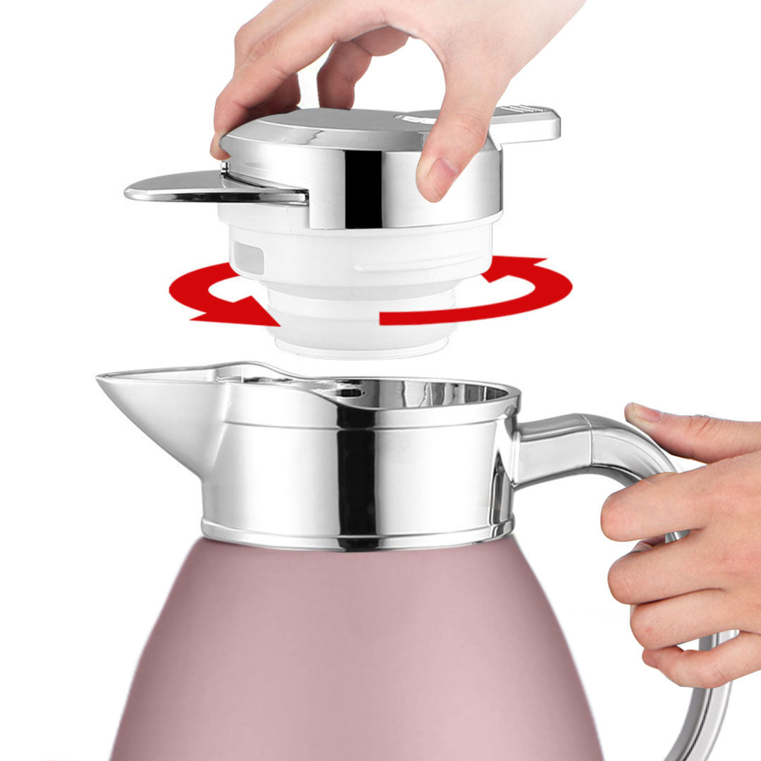 Soga Premium 1.8L Rose Color 3-Layer Vacuum Insulated Stainless Steel Flask Ideal for Home and Office