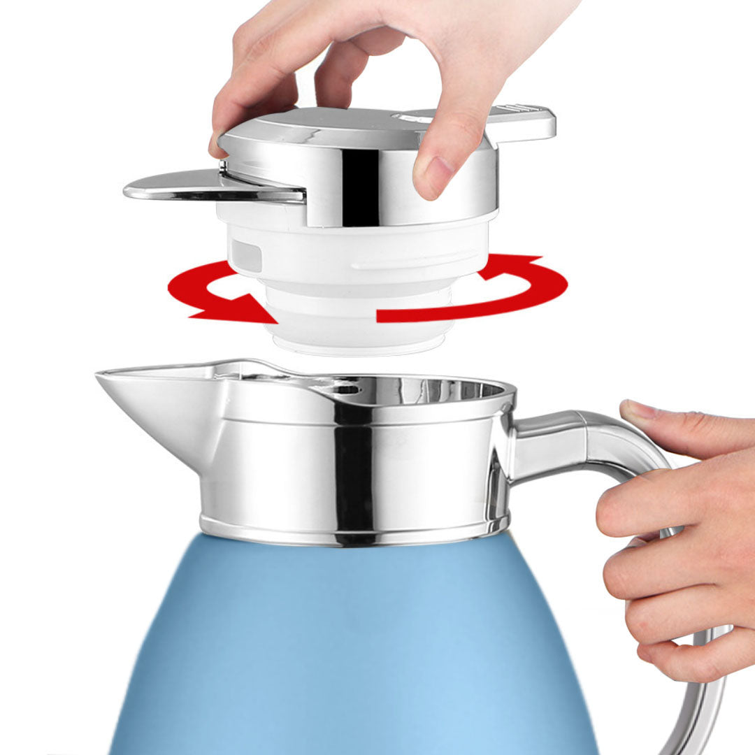 Soga Premium 1.8L Blue Color 3-Layer Vacuum Insulated Stainless Steel Flask Ideal for Home and Office