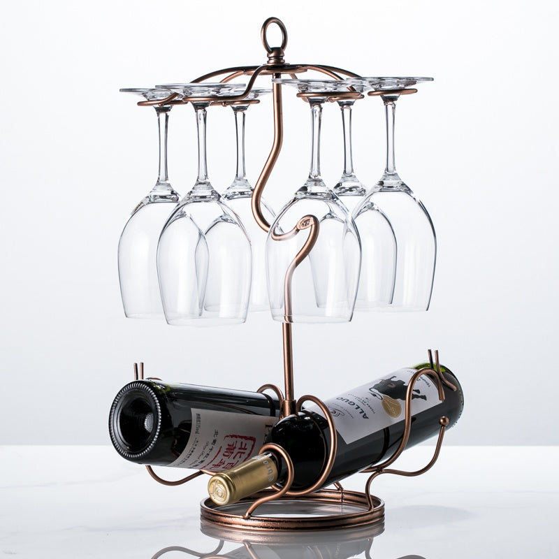 European style upside down wine glass rack