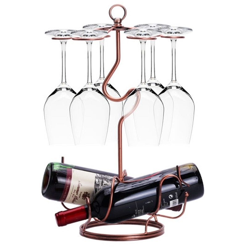 European style upside down wine glass rack