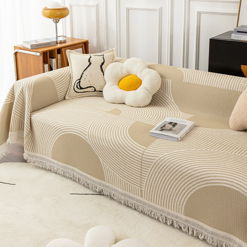 StriGuard – Striped Cotton Sofa Towel & Scratch Protector