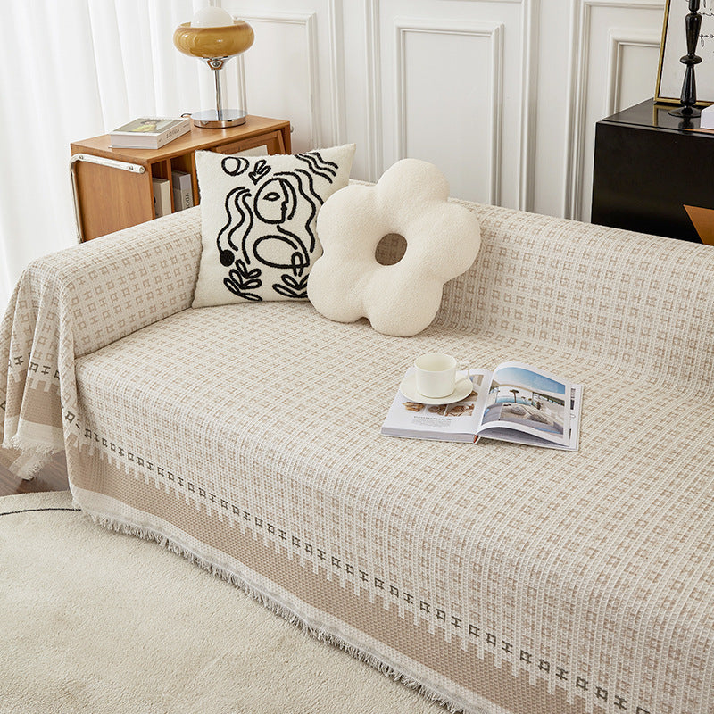 StriGuard – Striped Cotton Sofa Towel & Scratch Protector