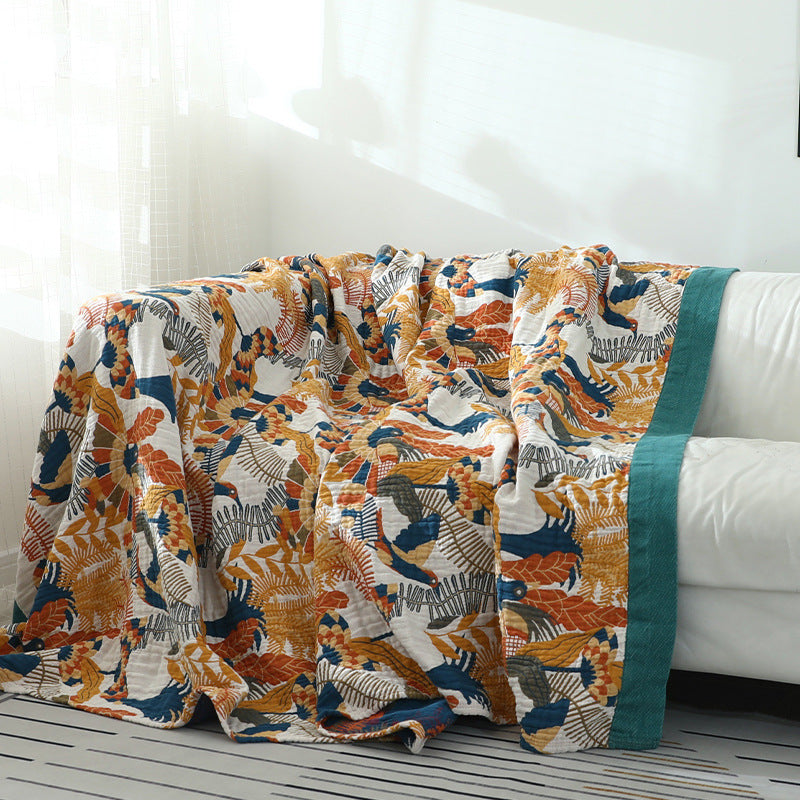 Florence Bloom – European-Style Cotton Gauze Sofa Towel