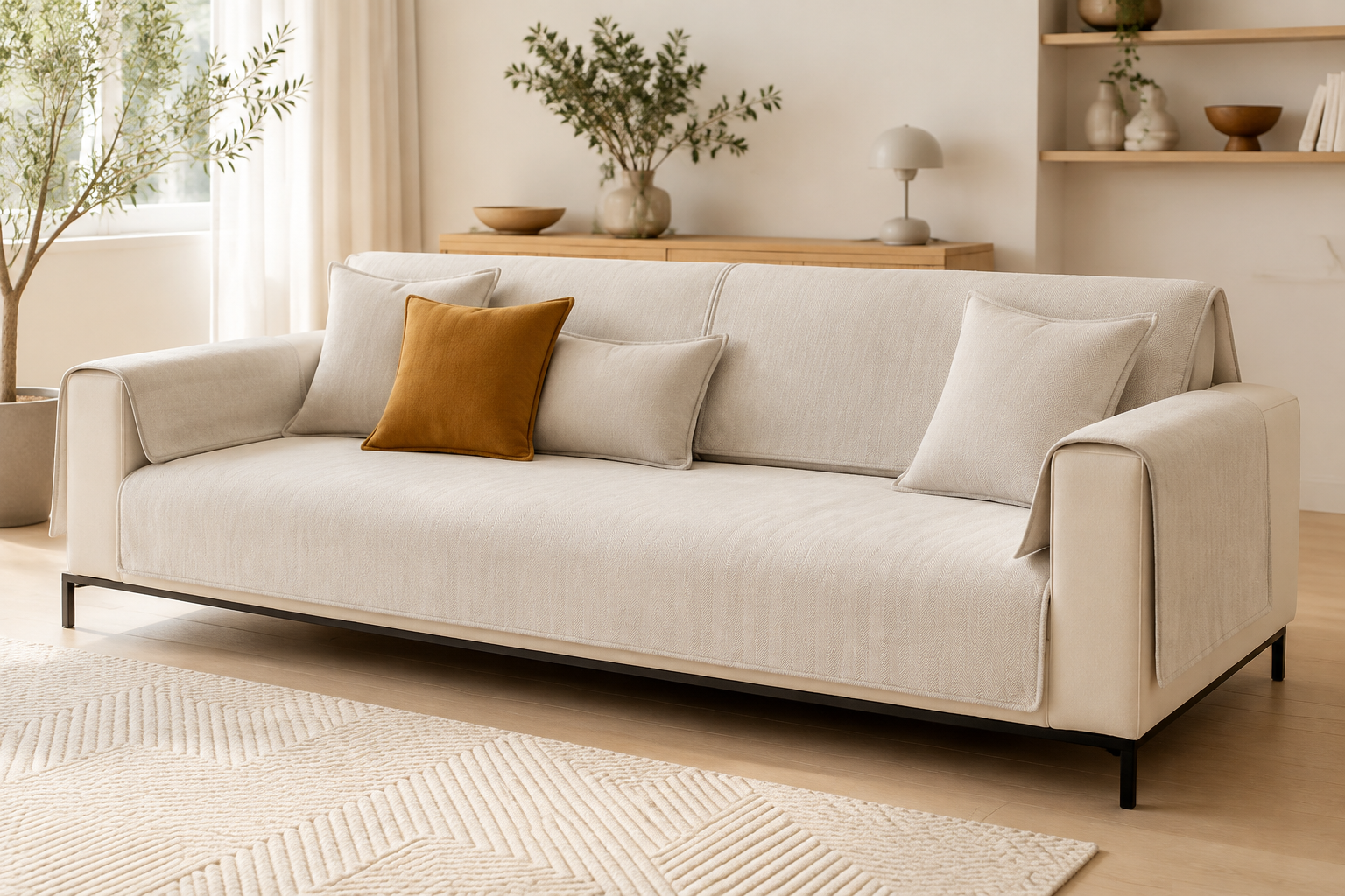 Chenille Light Luxury cover on a four-seater lounge