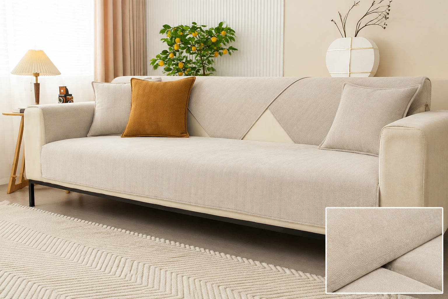 Chenille Light Luxury cover fitted neatly to reduce slipping