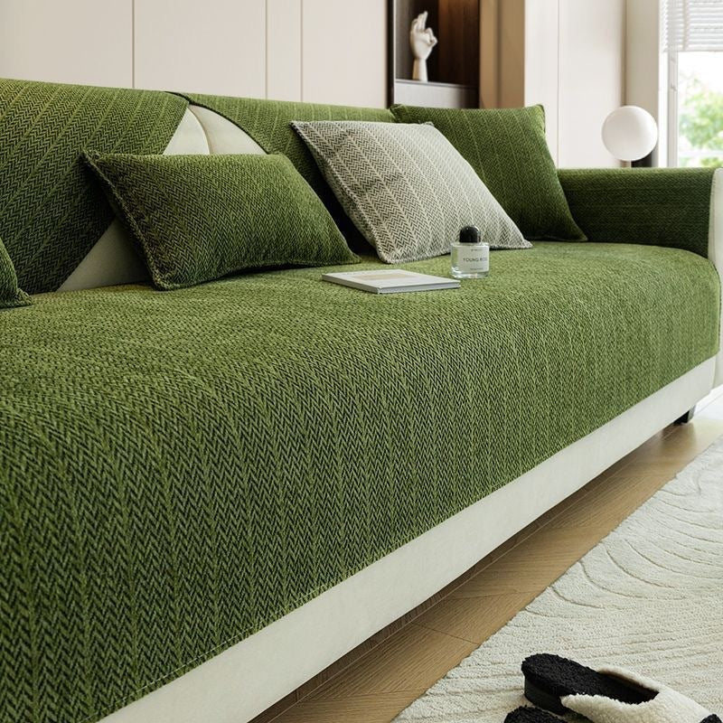 Green Chenille Sofa Covers