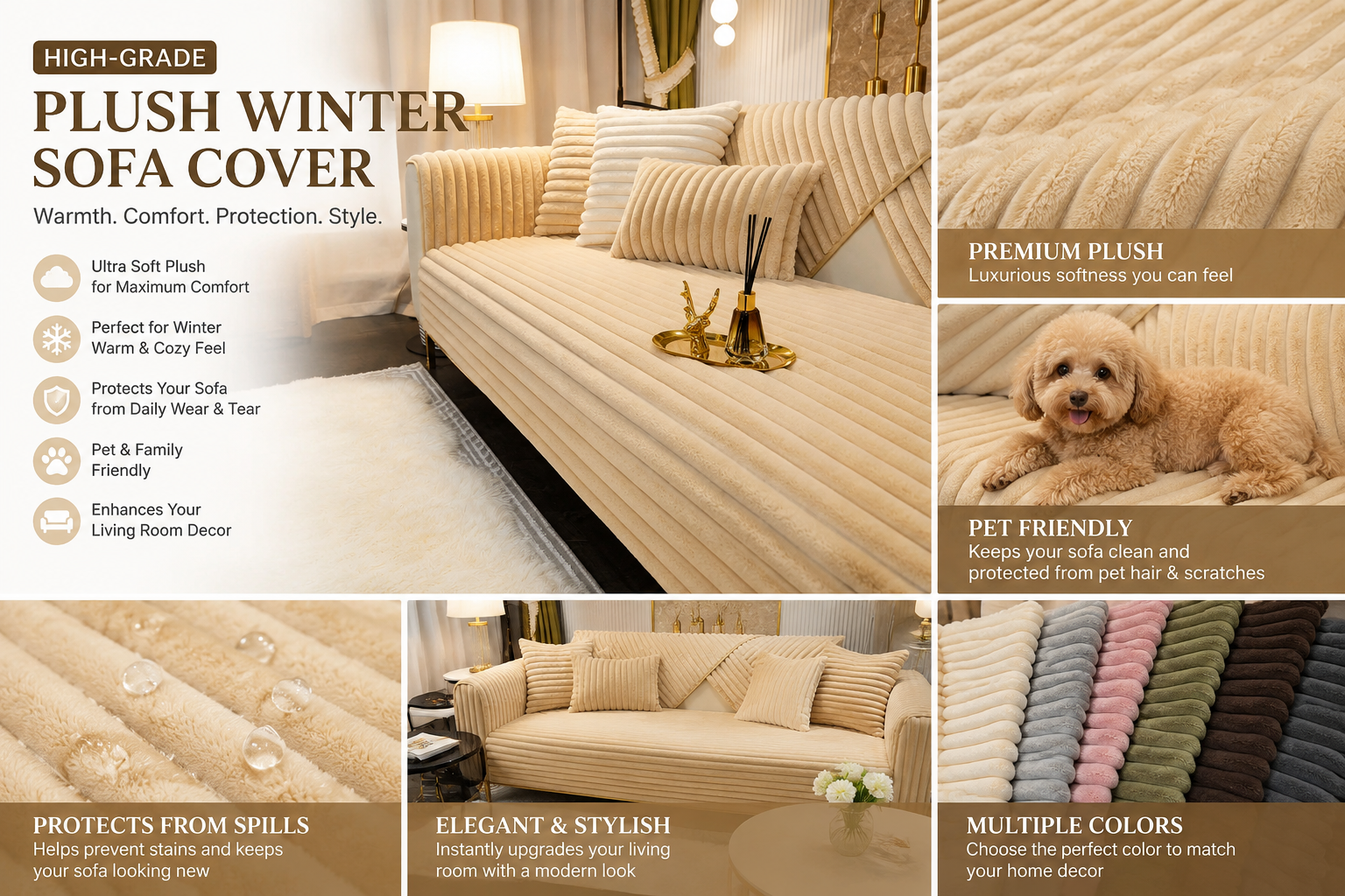 High-Grade Plush Winter Sofa Cover Australia: The Ultimate Guide to Comfort, Protection &amp; Luxury Living Room Style