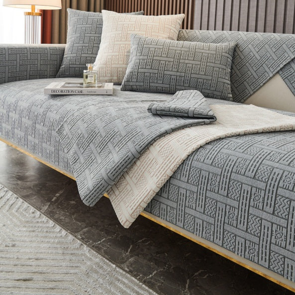 Gray Chenille Sofa Cover