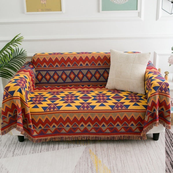 Boho style chenille sofa cover