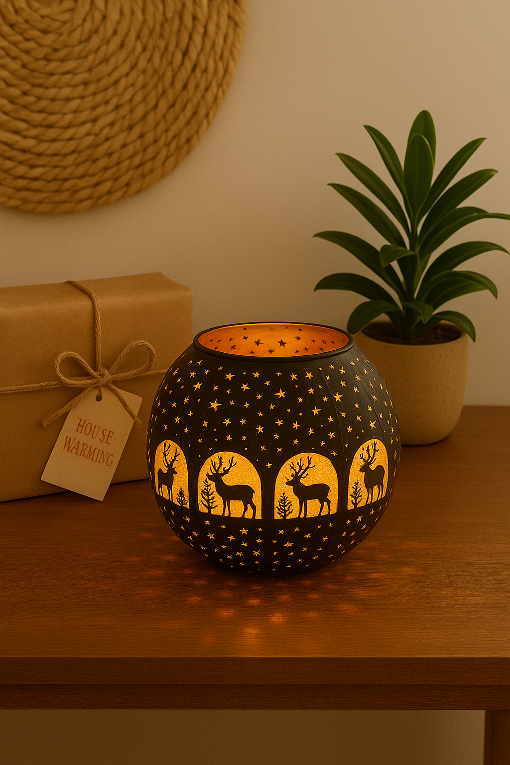 Etched Brass Lamp- Anniversary Gift