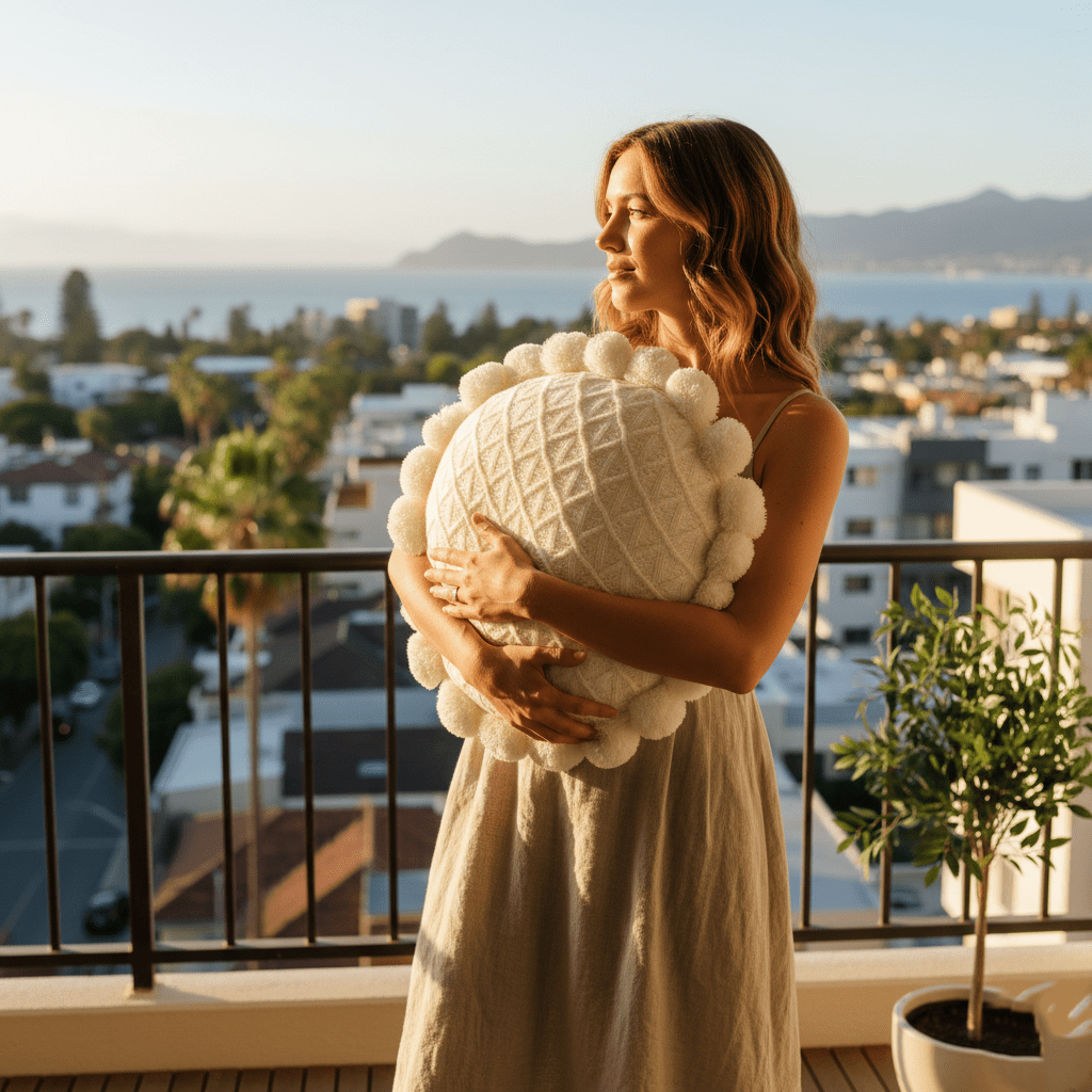 A Pop of Joy for Your Space: Ball Throw Pillow Futon Knitted Cushion - Snug & Homely