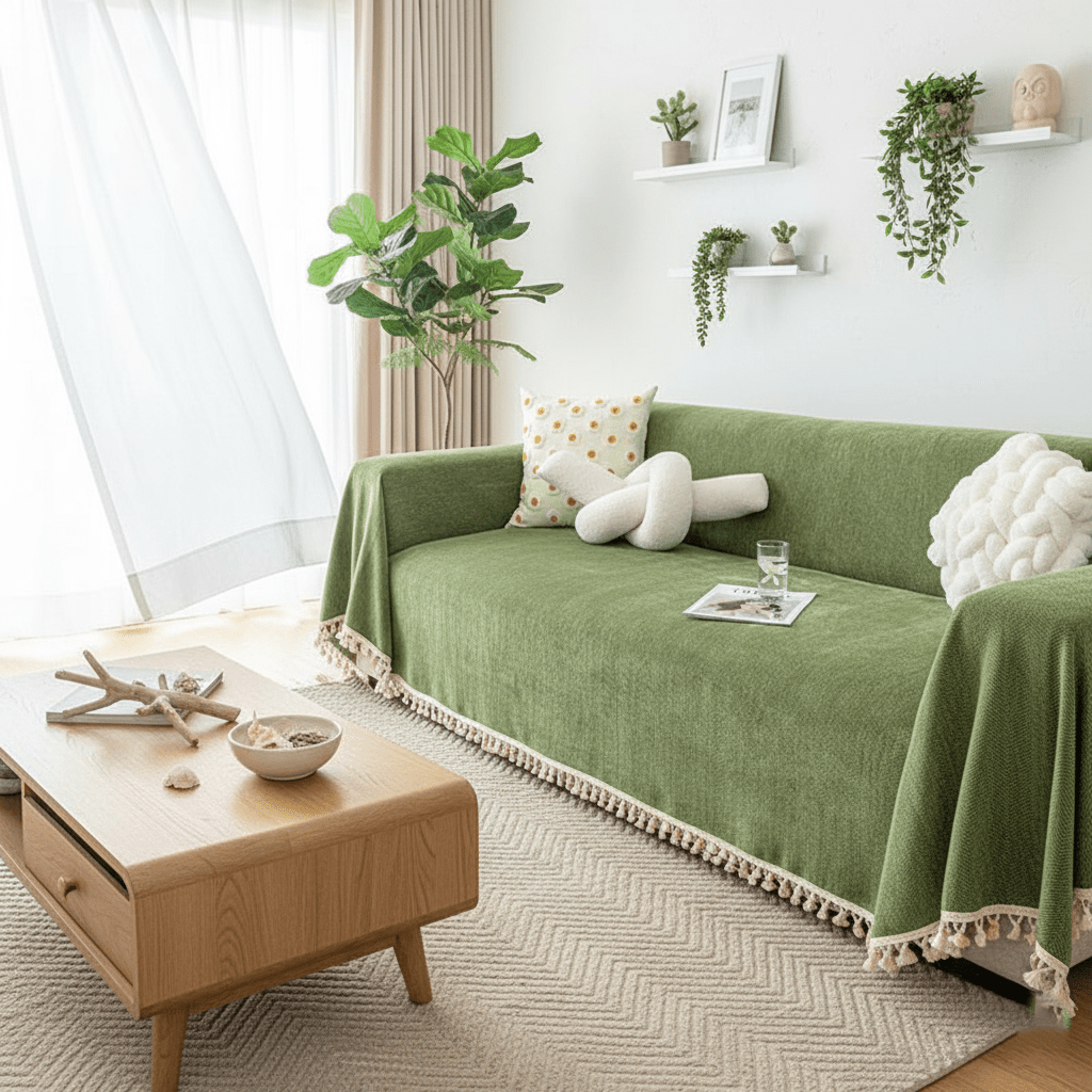 HerriLoom Modern Chenille Herringbone Sofa Cover - Snug & Homely