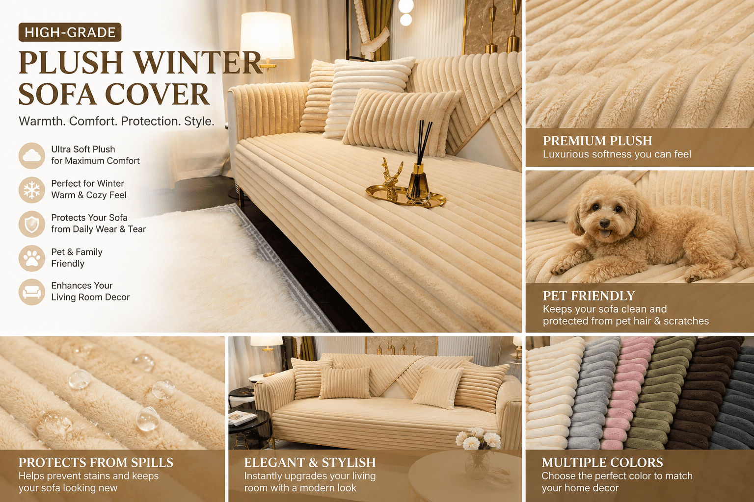 High-Grade Plush Winter Sofa Cover Australia: The Ultimate Guide to Comfort, Protection &amp; Luxury Living Room Style - Snug & Homely