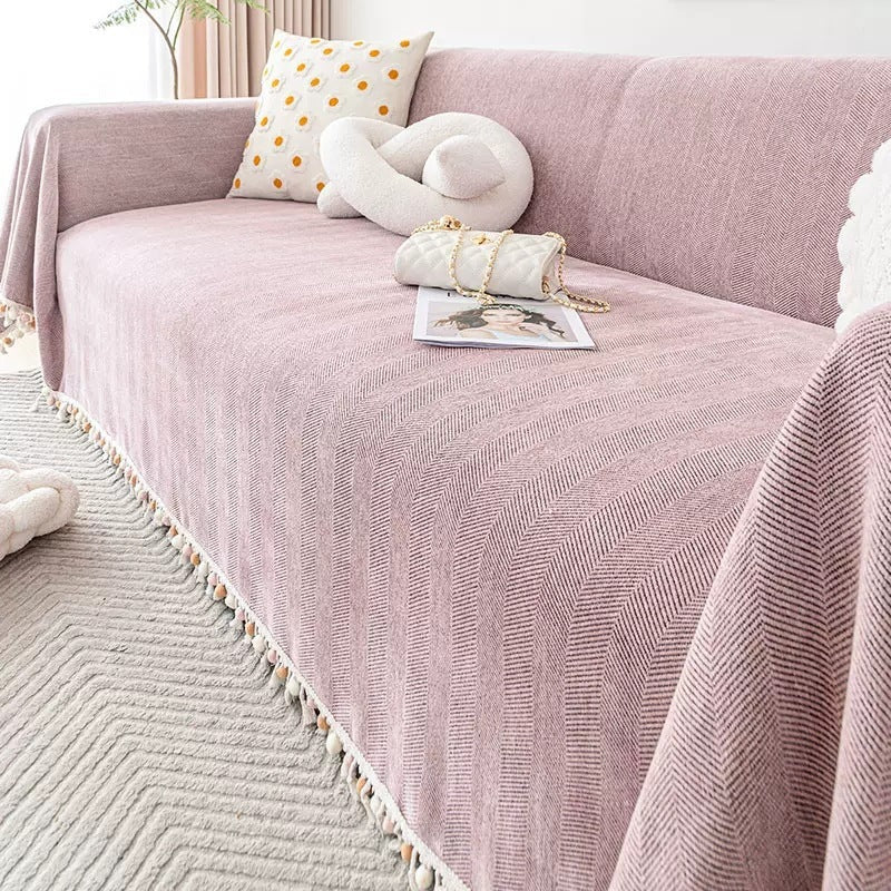 How to Hide a Damaged Sofa with an Unfitted Chenille Cover - Snug & Homely