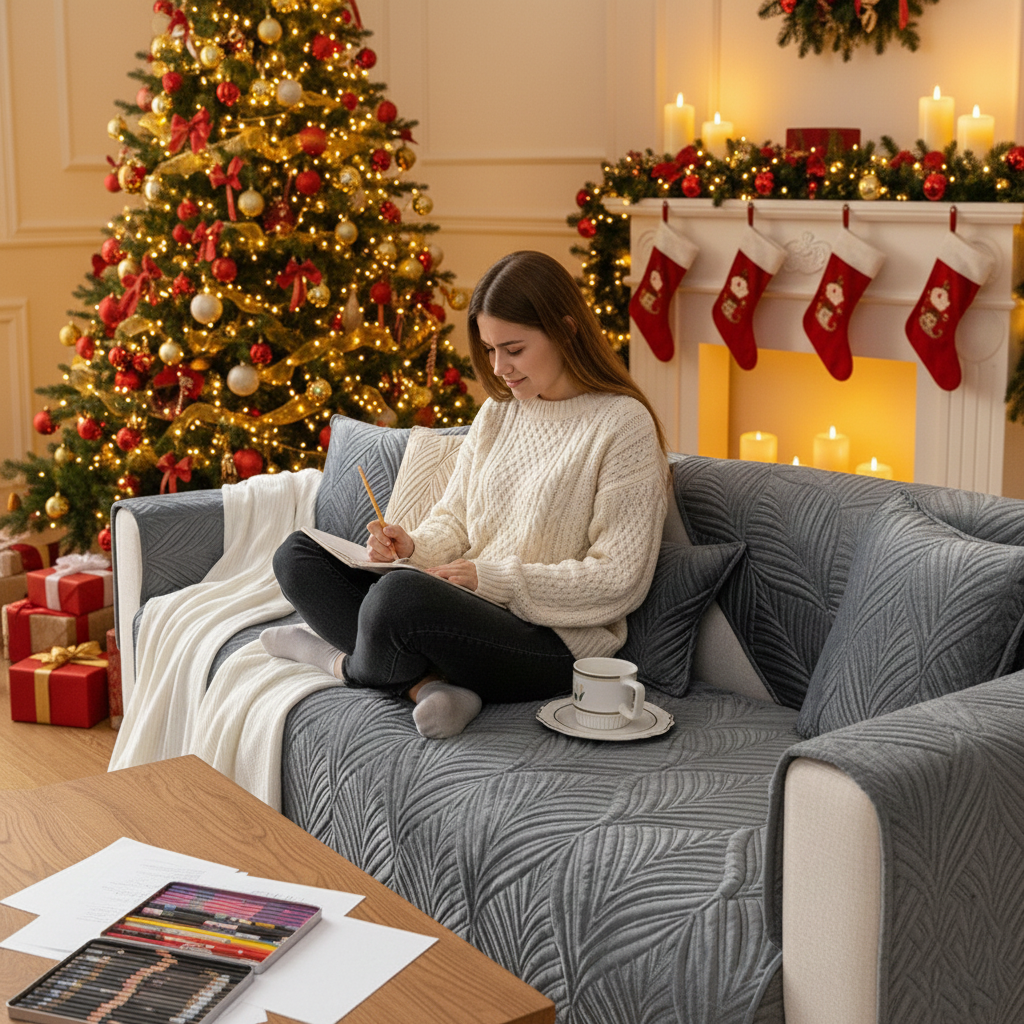 Snug & Homely – Non-slip Simple Thickened Plush Sofa Cover