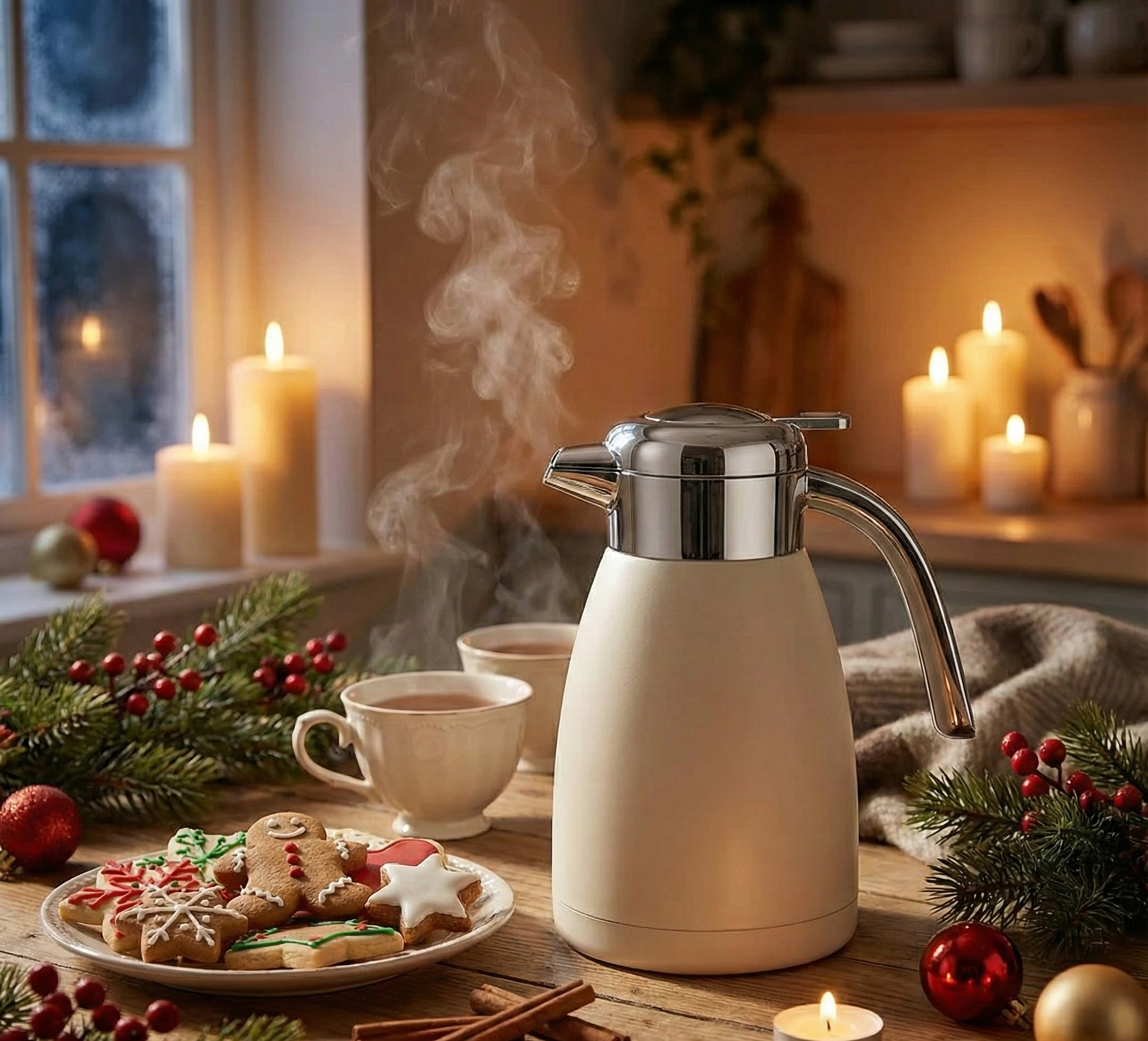 SOGA 2.2L Stainless Steel Kettle White — Style and Temperature Excellence