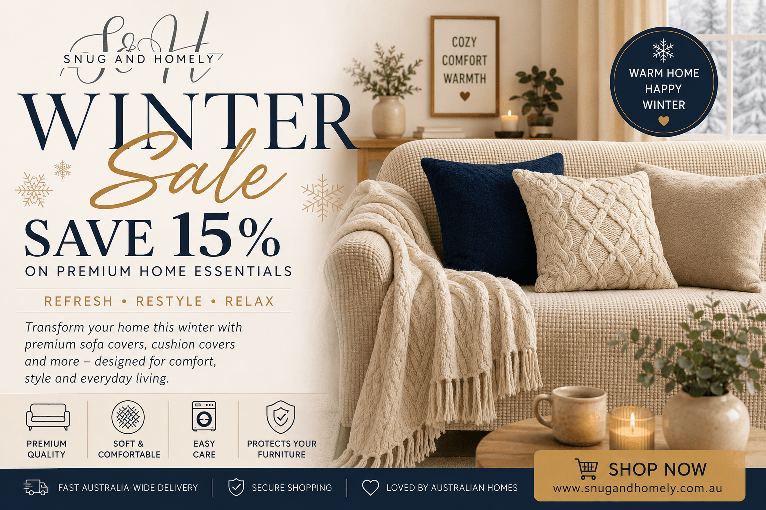 Ultimate Winter Sale 2026: Save 15% on Premium Home Essentials at Snug &amp; Homely Australia - Snug & Homely