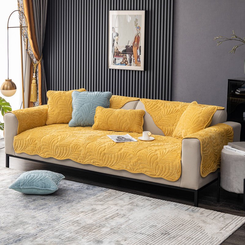 Unfitted Chenille Sofa Covers for Wedding Lounges and Engagement Setup - Snug & Homely