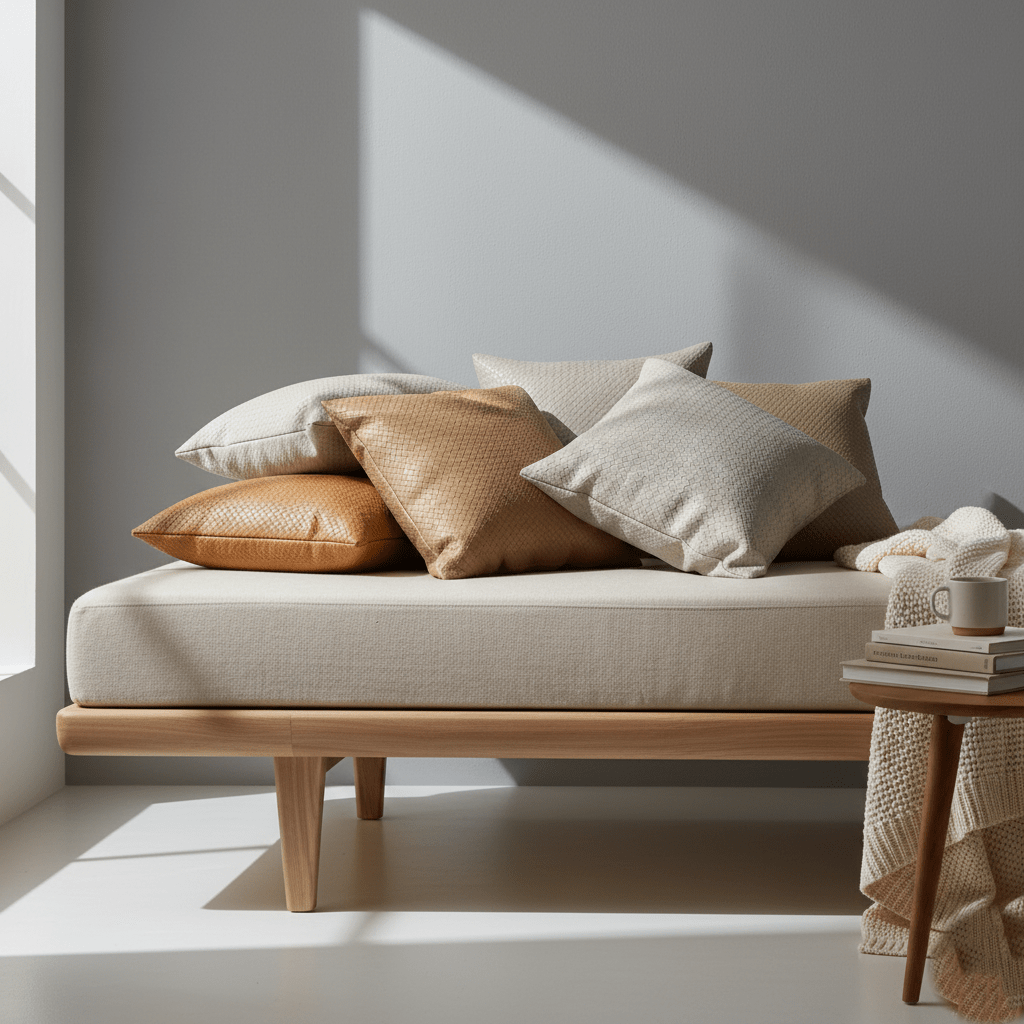 Where Style Meets Attitude: Woven Textured PU Leather Throw Pillow Covers - Snug & Homely