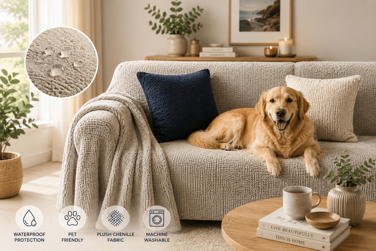 Why the LuxeGuard Plush Chenille Sofa Cover Is Australia's Favourite Waterproof & Pet-Friendly Sofa Cover (2026) - Snug & Homely