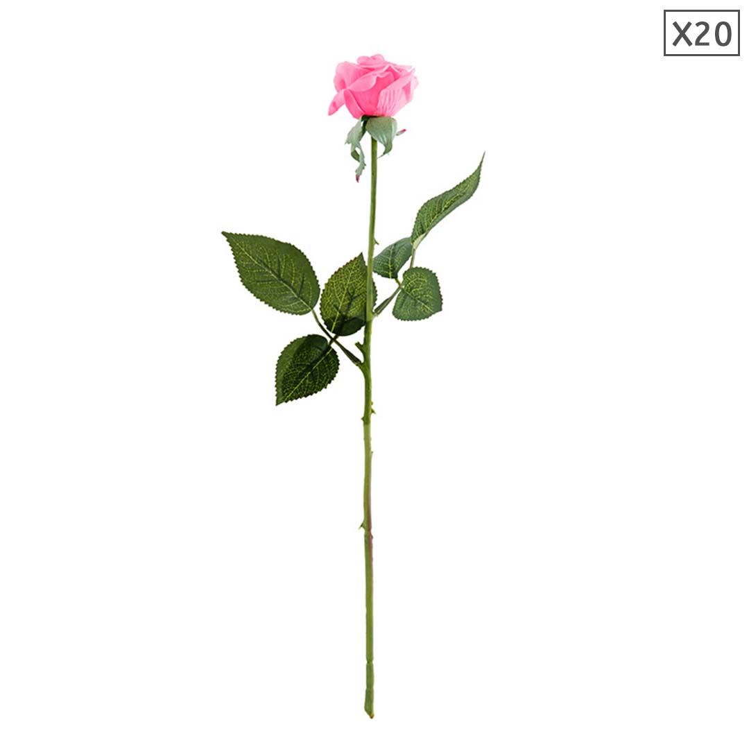 Pink Artificial Silk Rose Bouquet for Table Decor