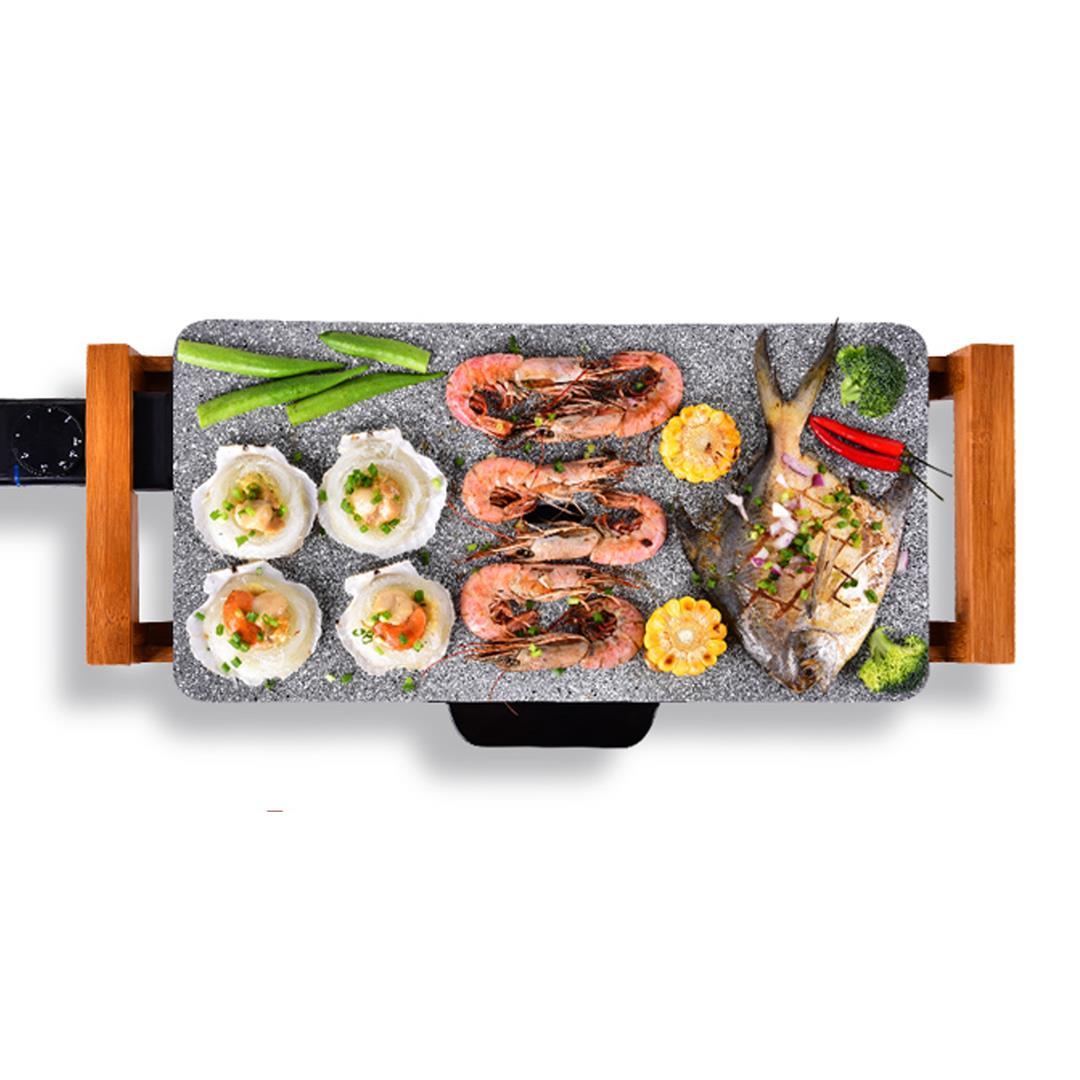 Electric Ceramic BBQ Grill Non-Stick Stone Surface