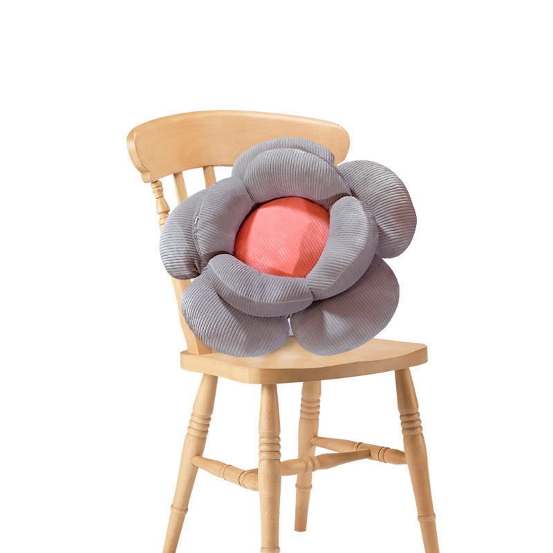 Grey Double Flower Shape Cushion