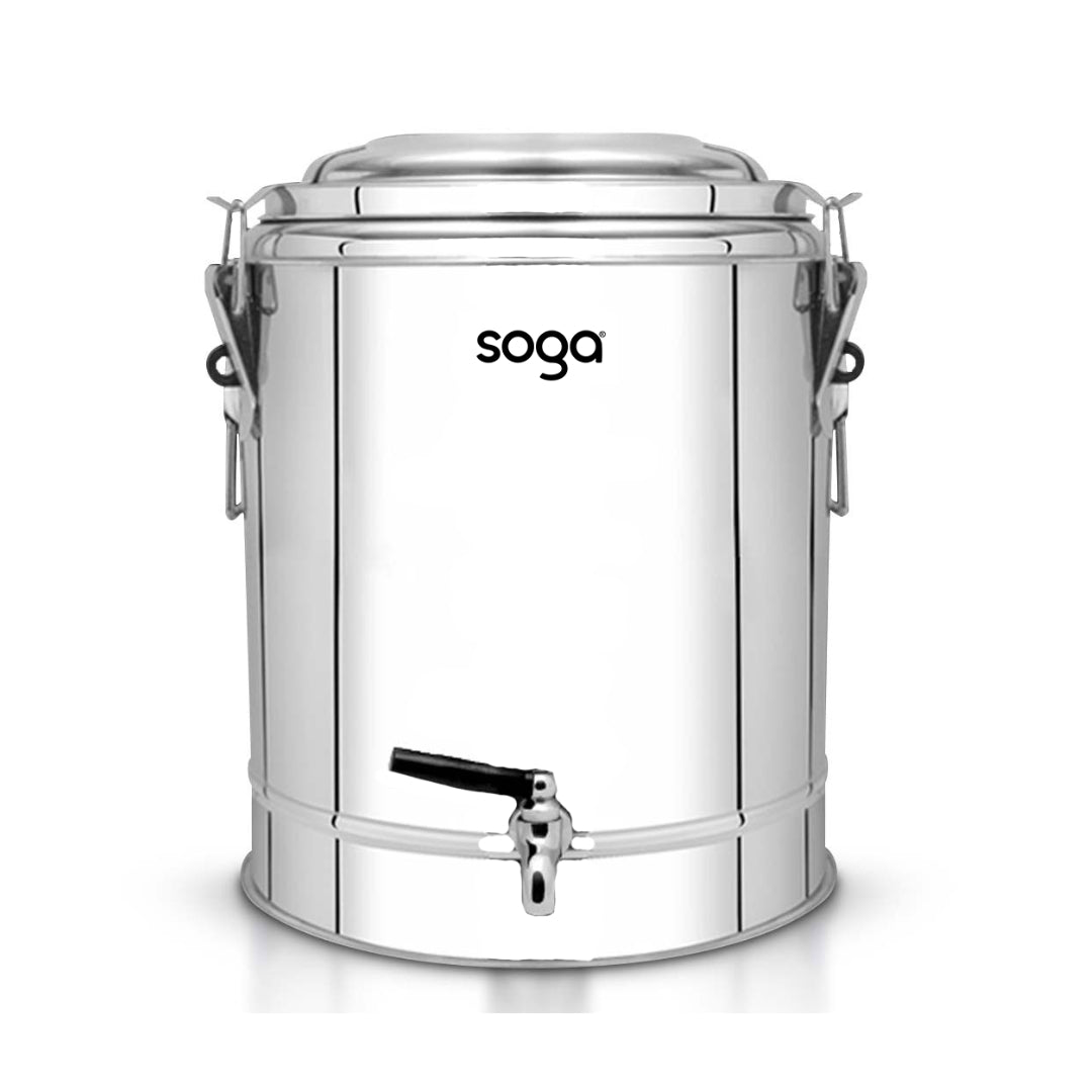 SOGA 50L Stainless Steel Insulated Stock Pot Dispenser Hot & Cold Beverage Container With Tap