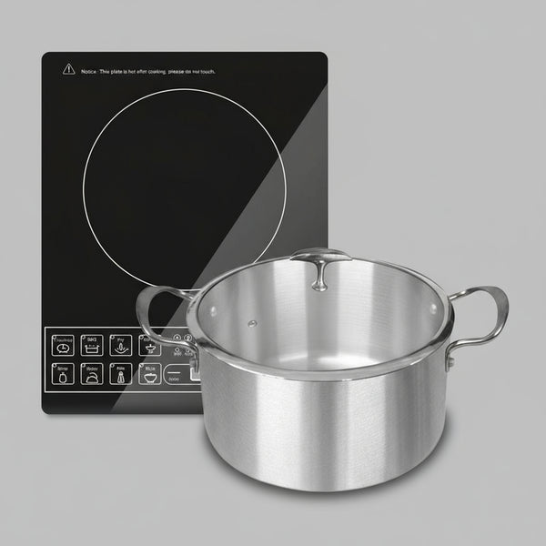 SOGA Electric Smart Induction Cooktop and 28cm Stainless Steel Induction Casserole Cookware