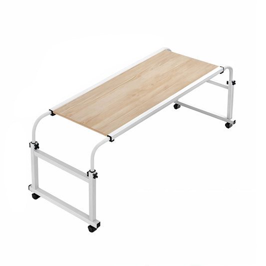 Wood Cross Bed Movable Desk Table withAdjustable Length & Height