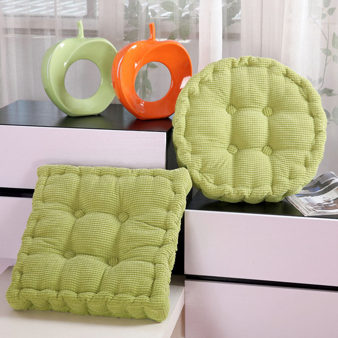 Green Plush Round Cushion