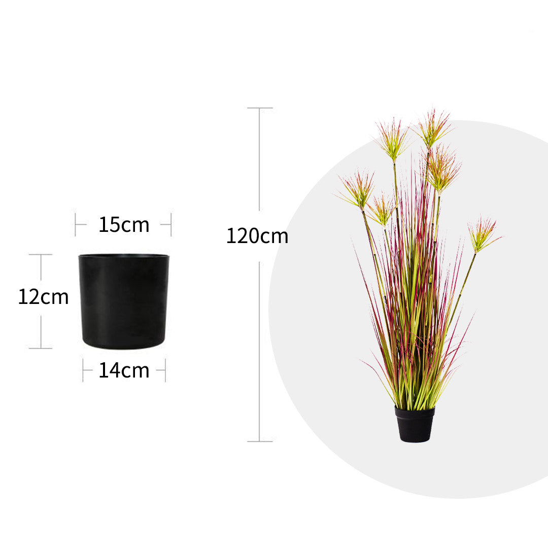 120cm Purple-Red Artificial Indoor Potted Papyrus Plant