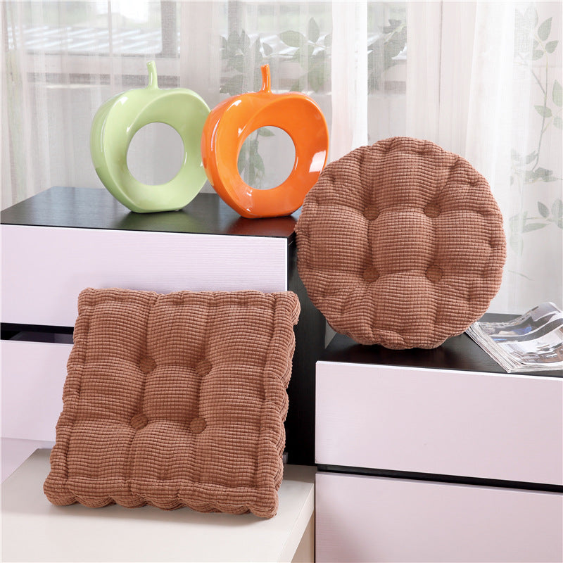 Coffee Plush Round Cushion