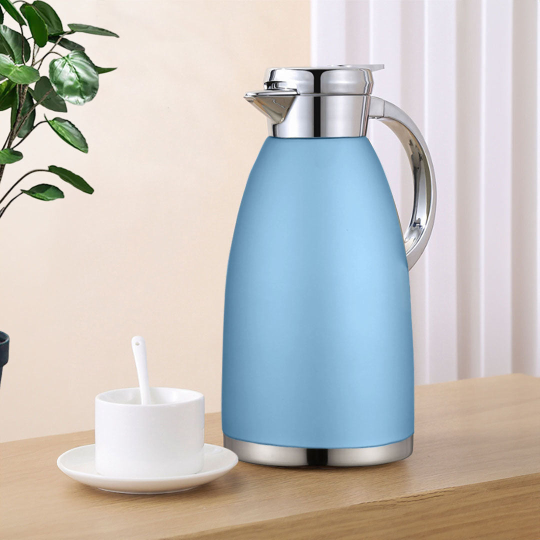 Soga Premium 1.8L Blue Color 3-Layer Vacuum Insulated Stainless Steel Flask  Ideal for Home and Office