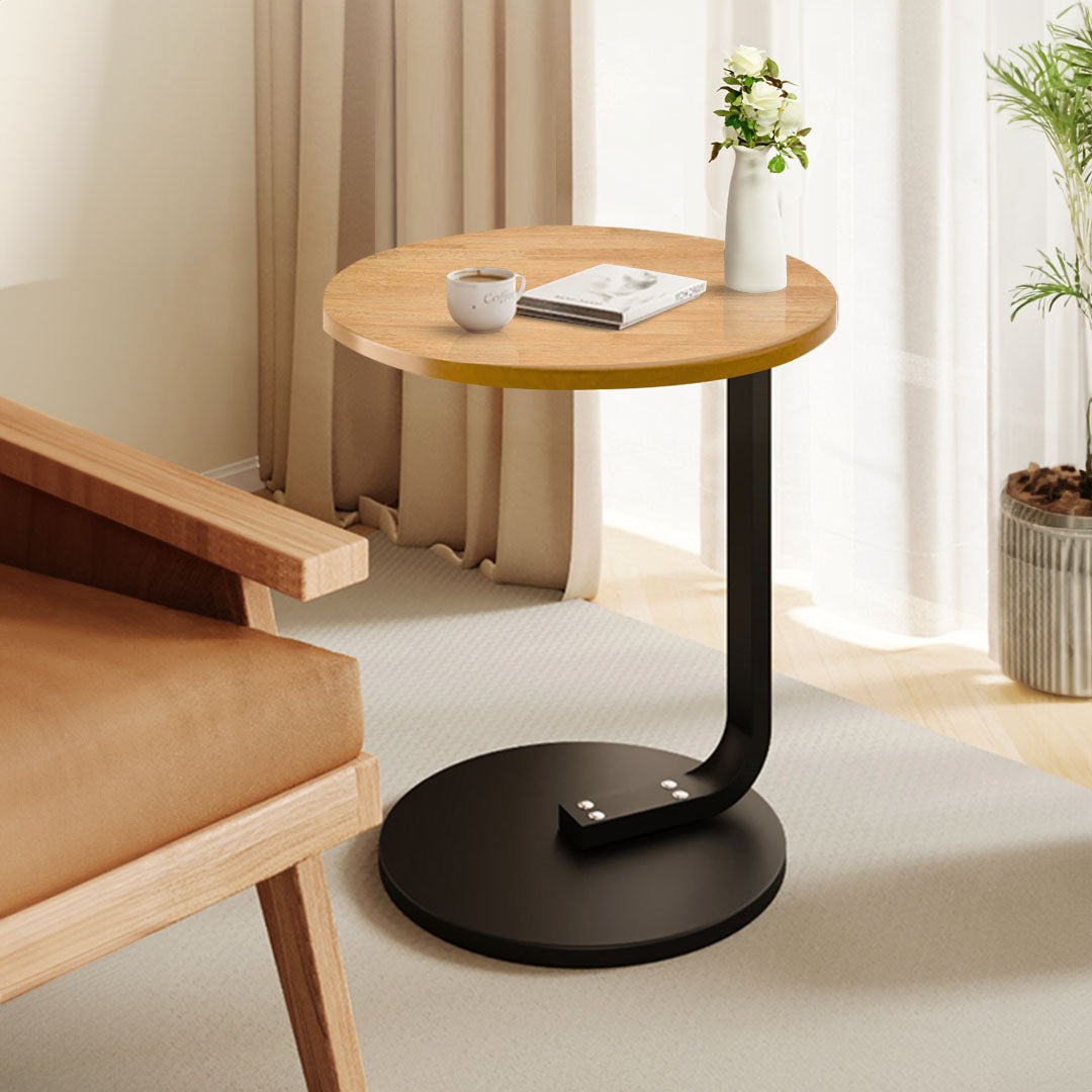 Wood Board Mini Side Table Movable Lightweight with Black Frame