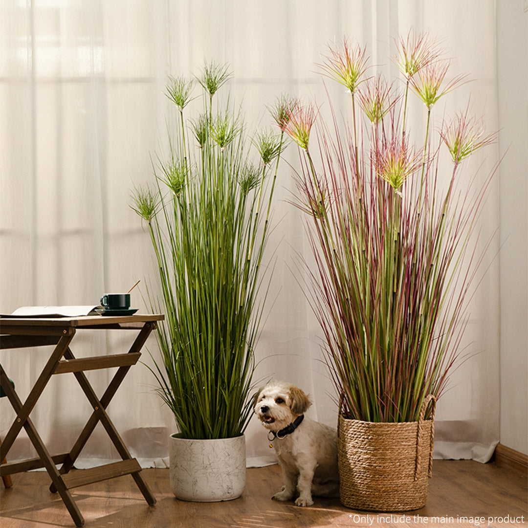 120cm Purple-Red Artificial Indoor Potted Papyrus Plant