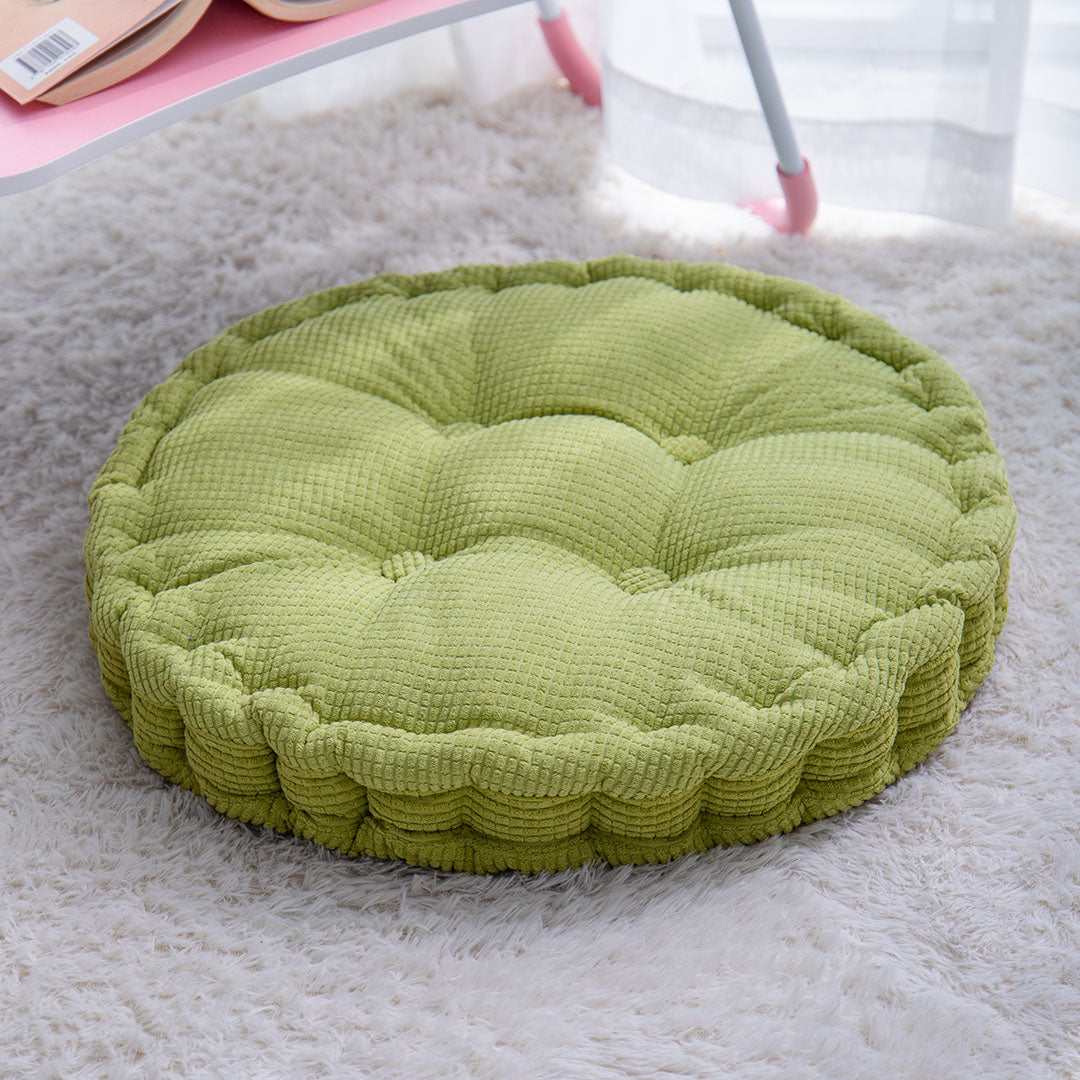 Green Plush Round Cushion